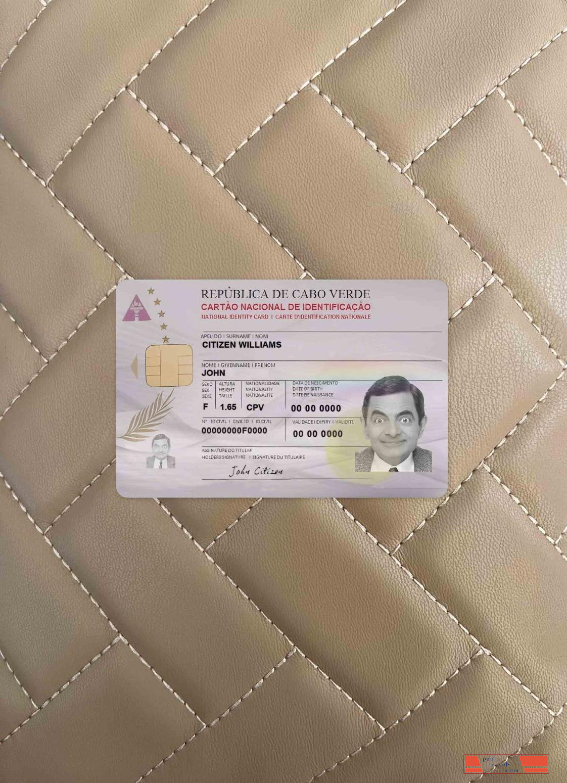 Cabo Verde ID card photolook FRONT PSD template